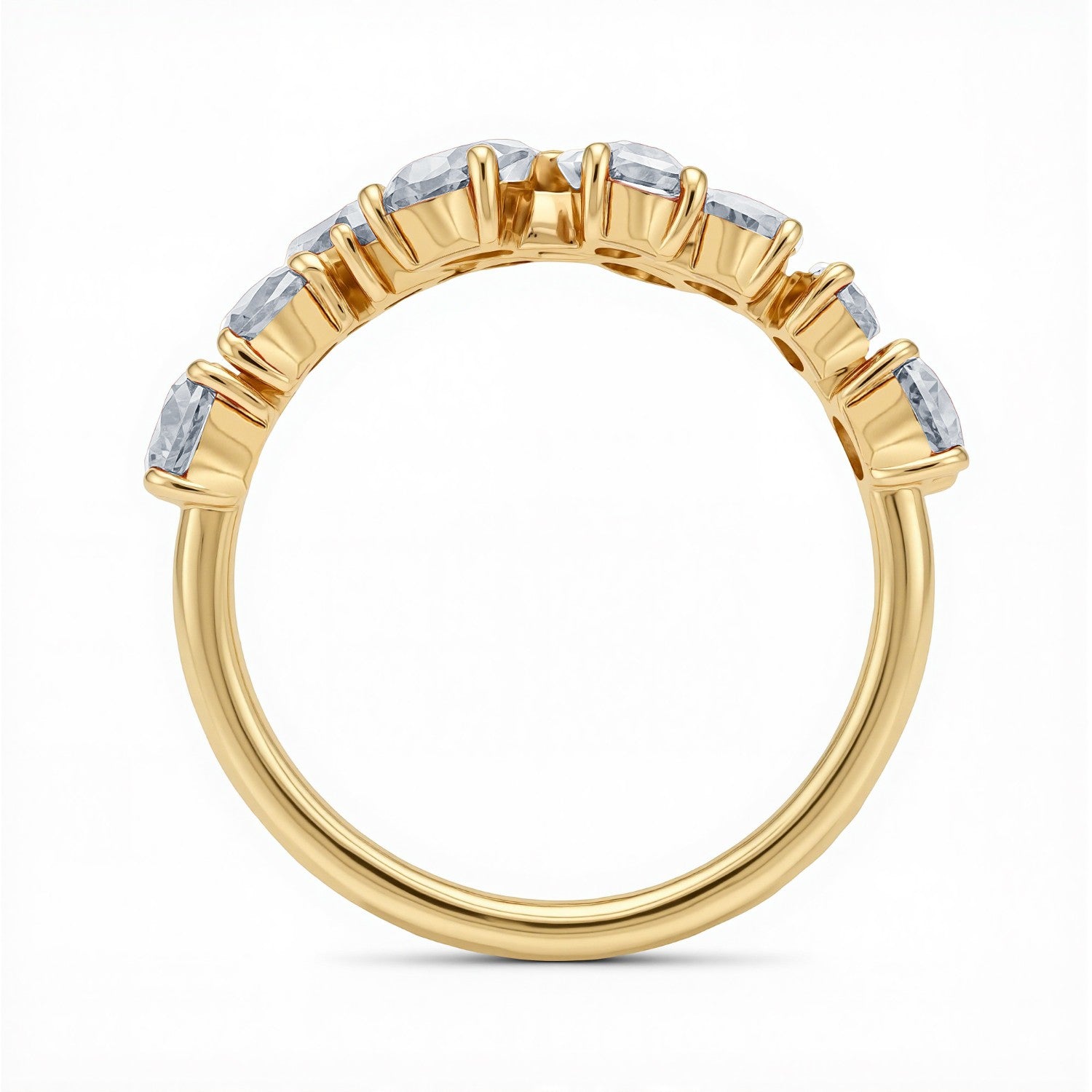 GrownńDiva 2.94 CTW Multi-Shape Lab Diamond Bypass Cluster Ring in 18K Gold Vermeil 925 Silver.