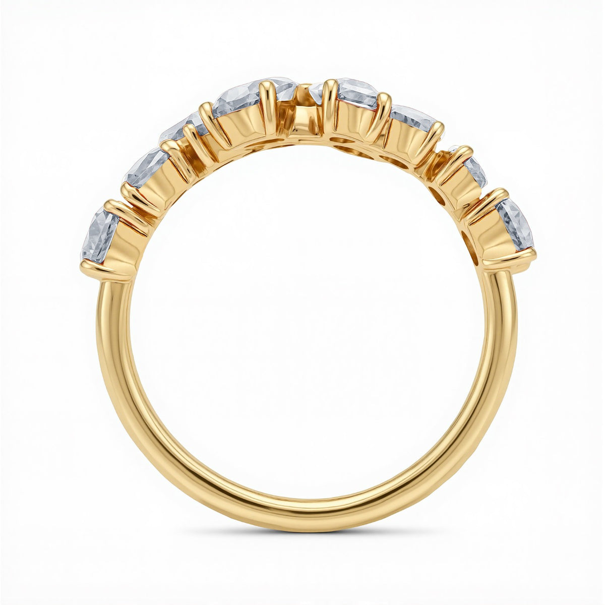 GrownnDiva 2.94 CTW Multi-Shape Lab Diamond Bypass Cluster Ring in 18K Gold Vermeil 925 Silver.