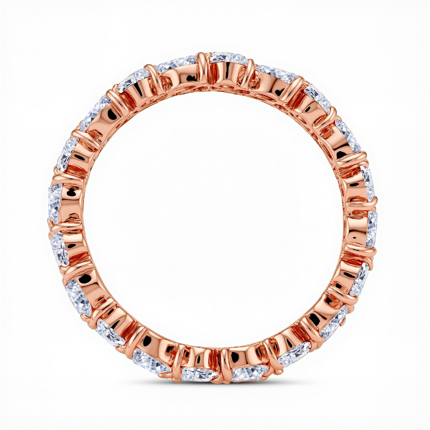 GrownńDiva 7.80 CTW Multi-Shape Lab Diamond Woven Eternity Band in 18K Gold Vermeil 925 Silver.