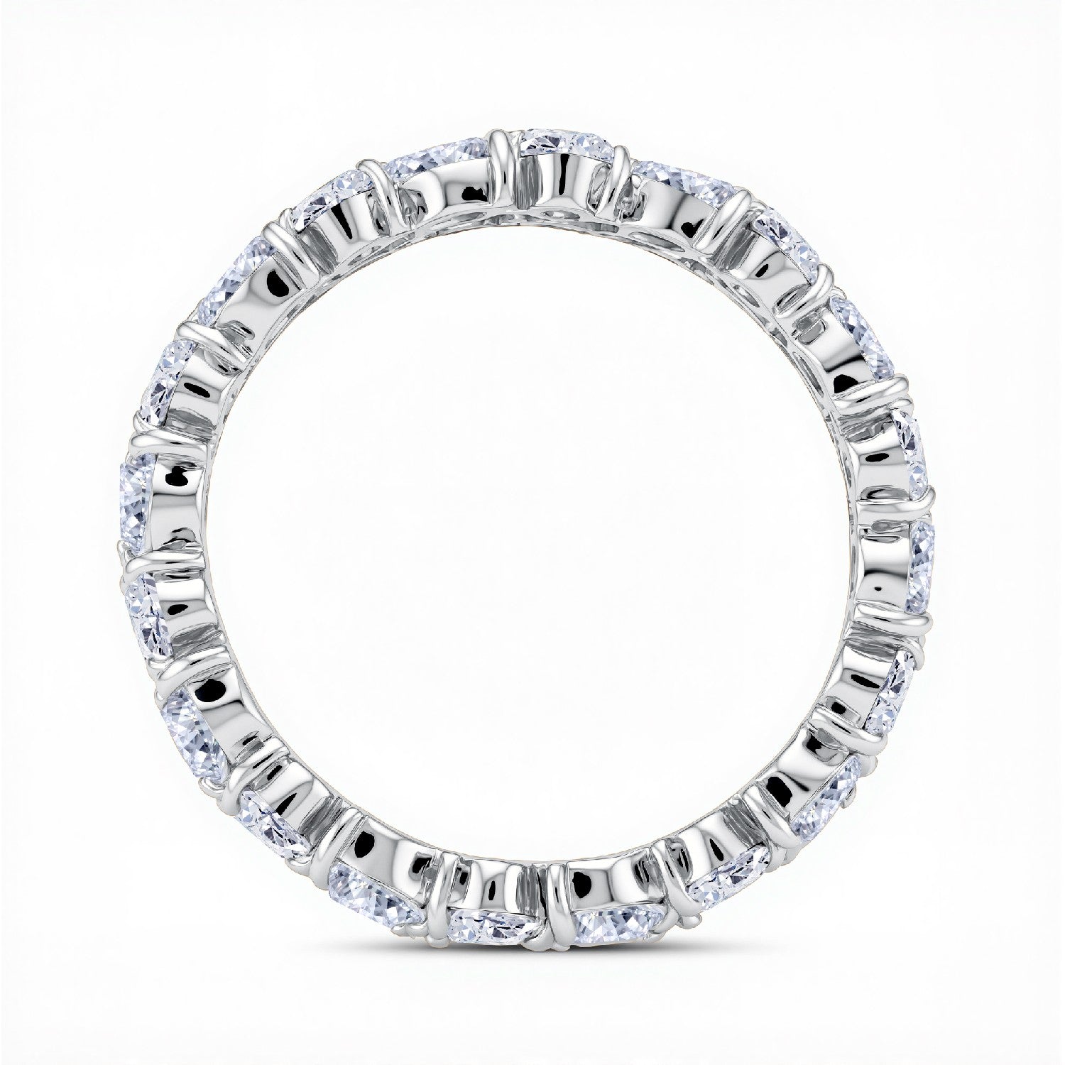 GrownńDiva 7.80 CTW Multi-Shape Lab Diamond Woven Eternity Band in 18K Gold Vermeil 925 Silver.
