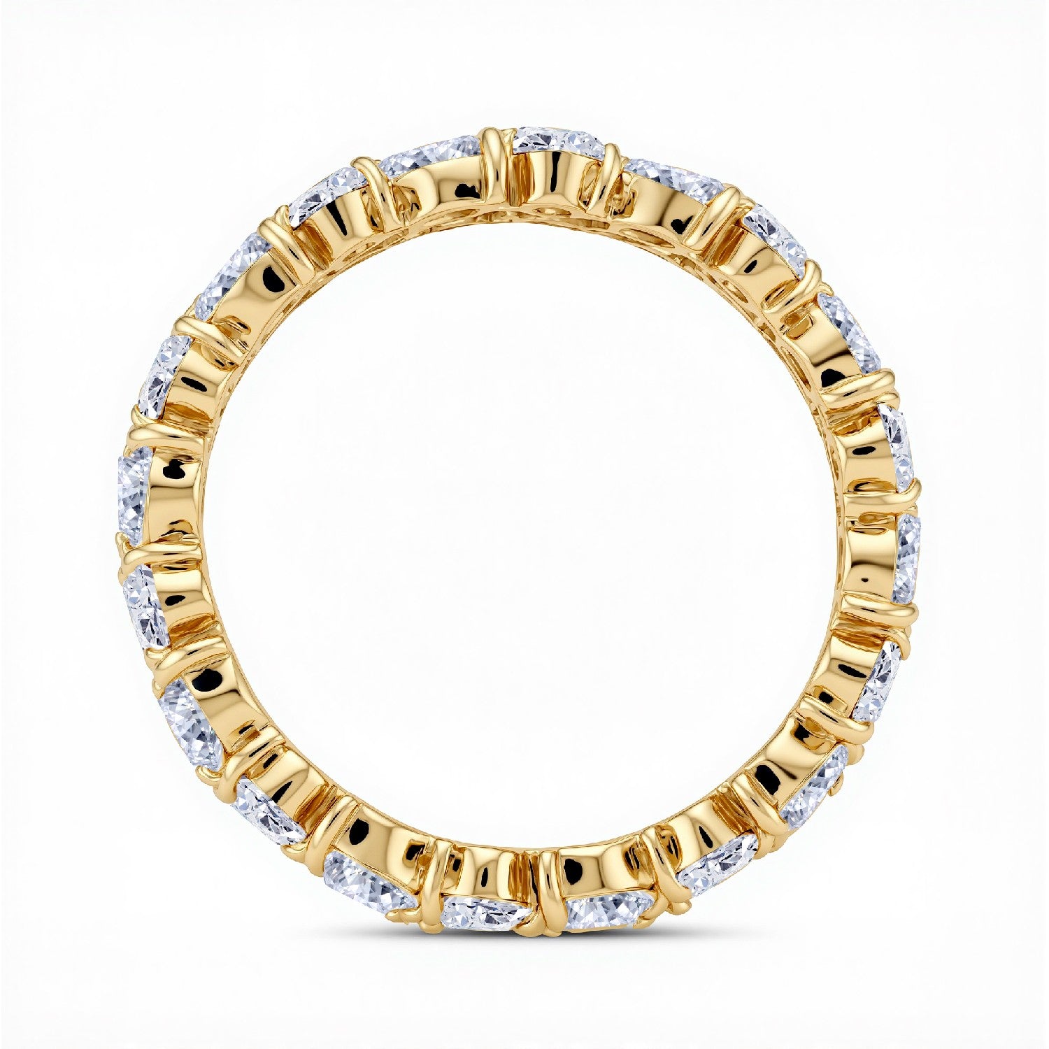 GrownńDiva 7.80 CTW Multi-Shape Lab Diamond Woven Eternity Band in 18K Gold Vermeil 925 Silver.