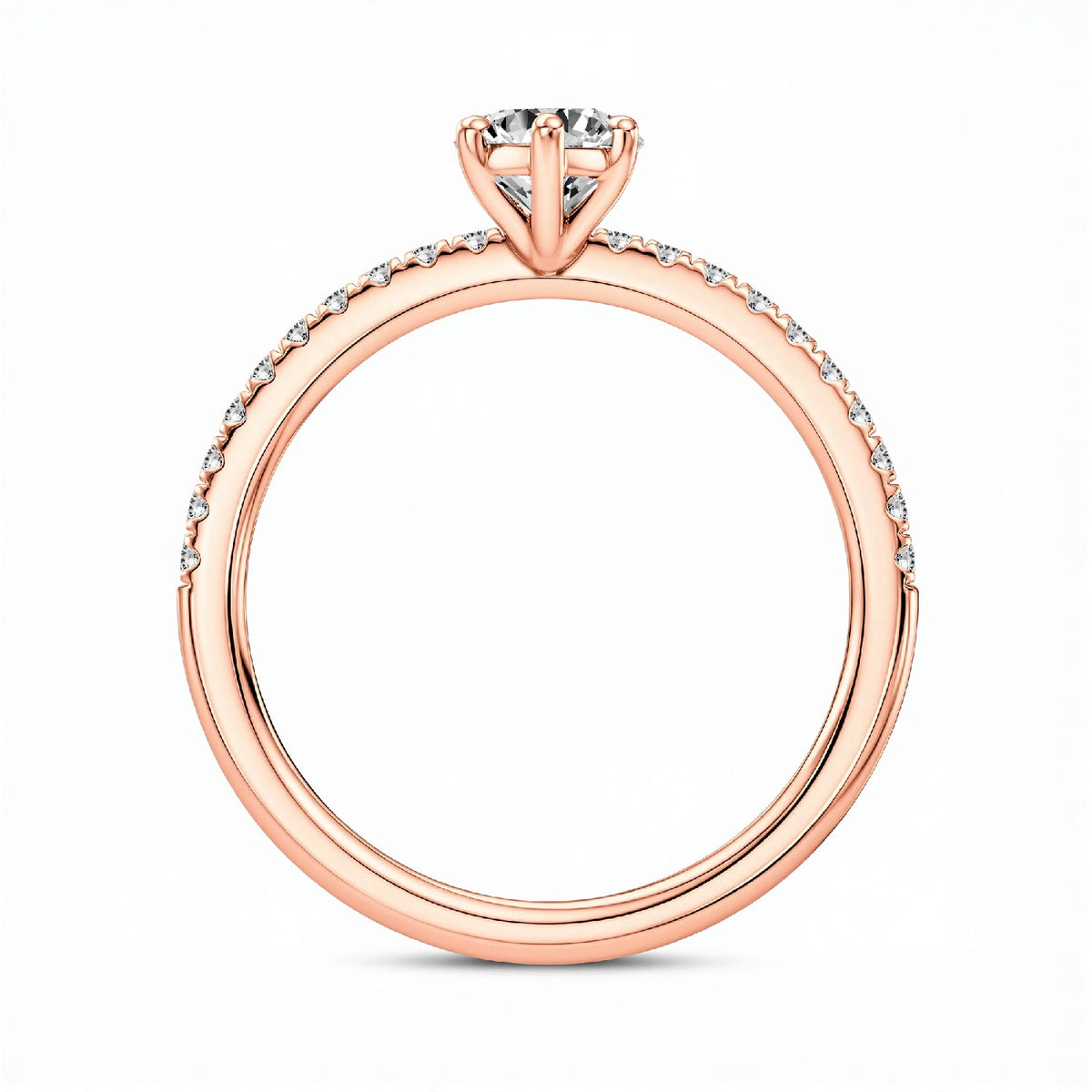 GrownnDiva 1.20 CTW Marquise Cut Lab Diamond Six-Prong Solitaire Pavé Ring in 18K Gold Vermeil 925 Silver