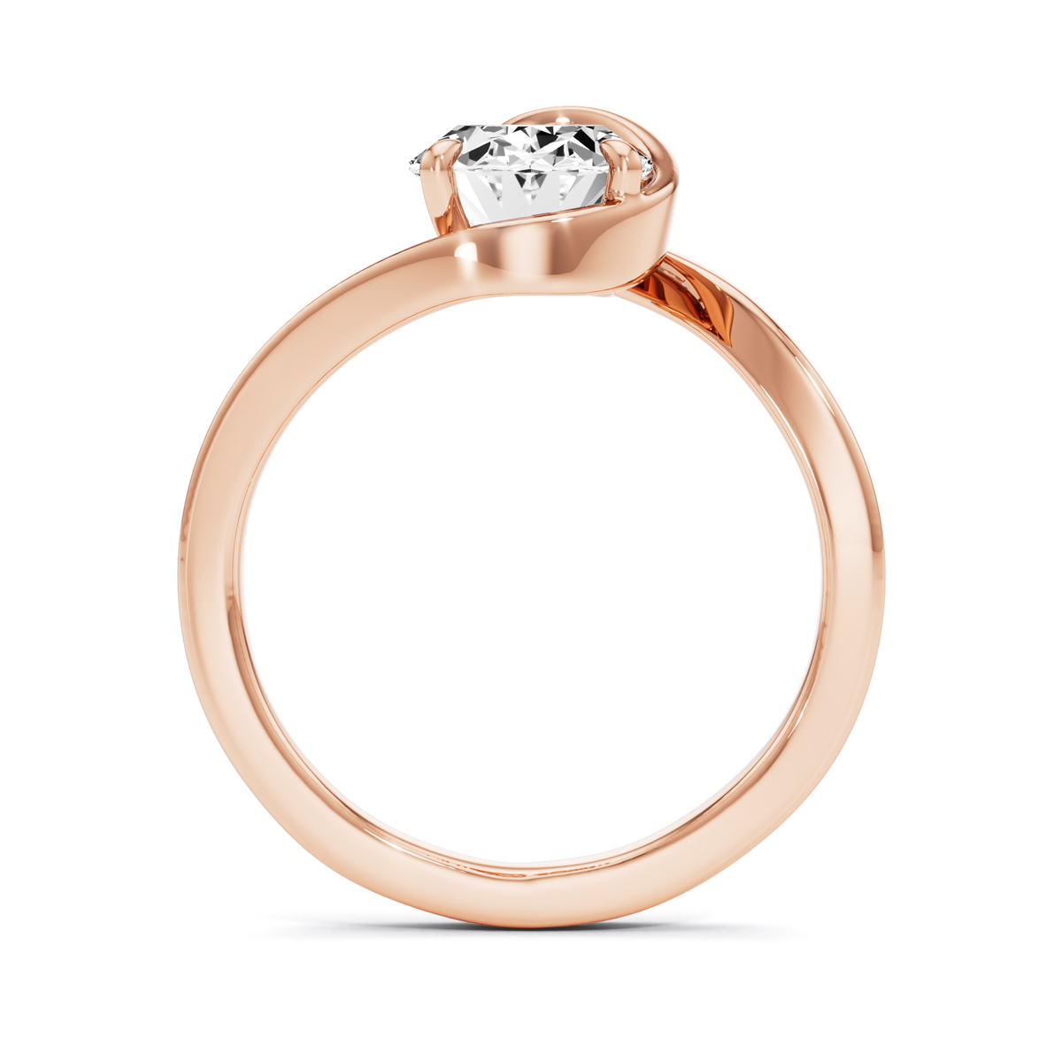 1.82 Carat Oval Solitaire Lab Diamond Bypass Ring in 925 Silver | GrownńDiva