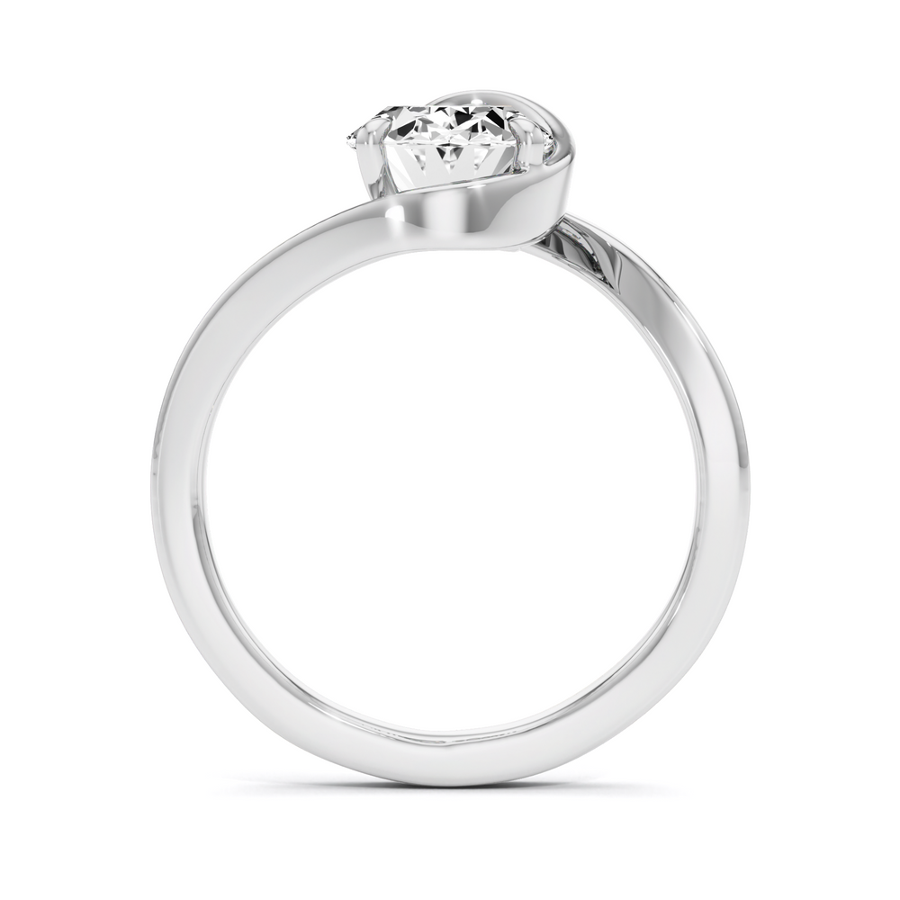1.82 Carat Oval Solitaire Lab Diamond Bypass Ring in 925 Silver | GrownńDiva