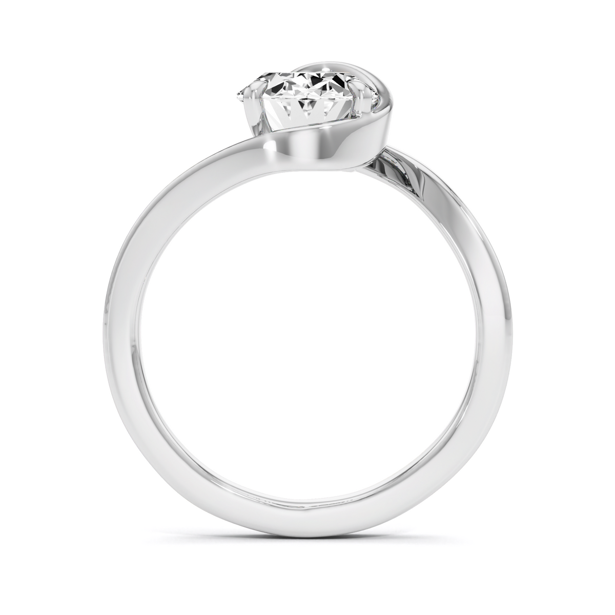 1.82 Carat Oval Solitaire Lab Diamond Bypass Ring in 925 Silver | GrownńDiva