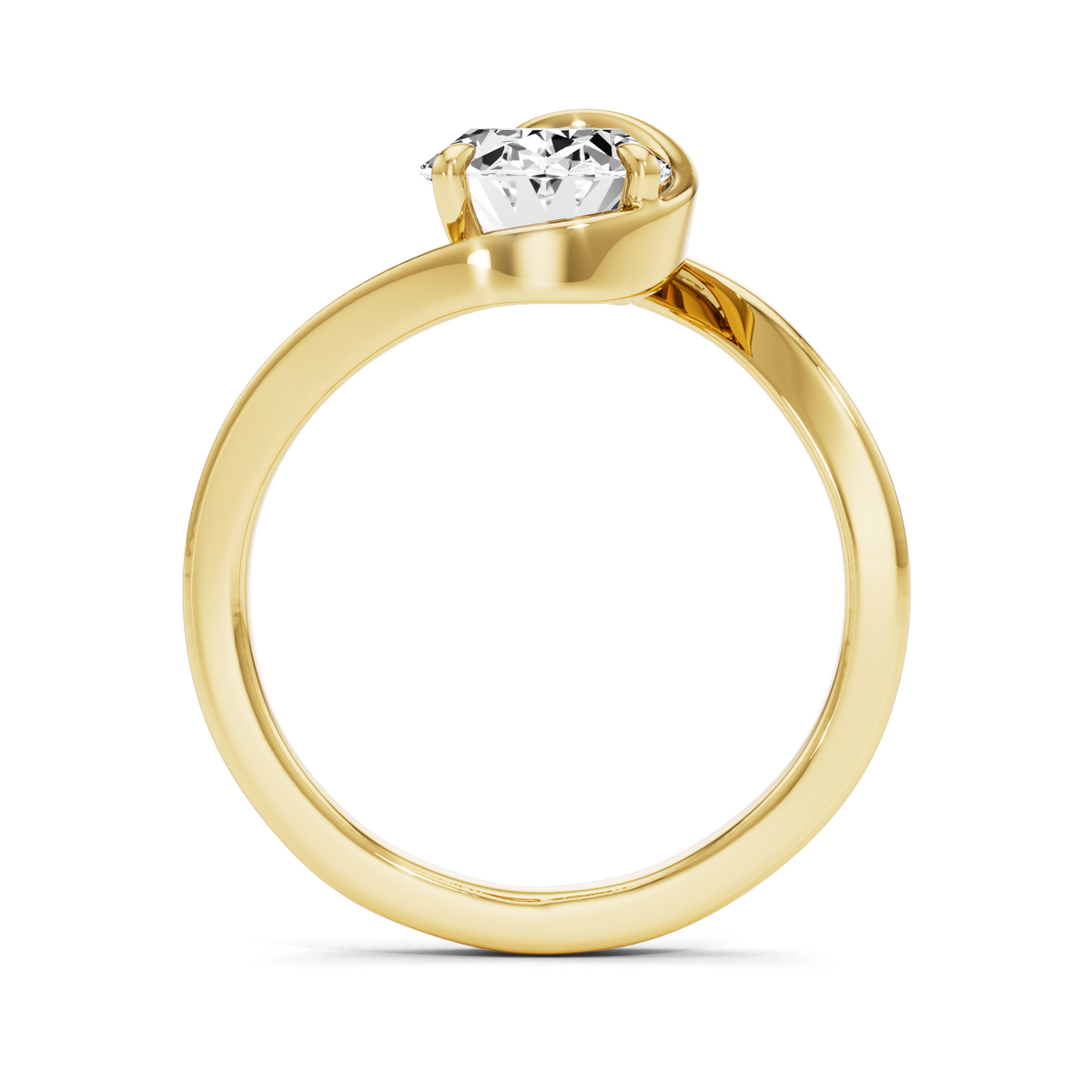 1.82 Carat Oval Solitaire Lab Diamond Bypass Ring in 925 Silver | GrownńDiva