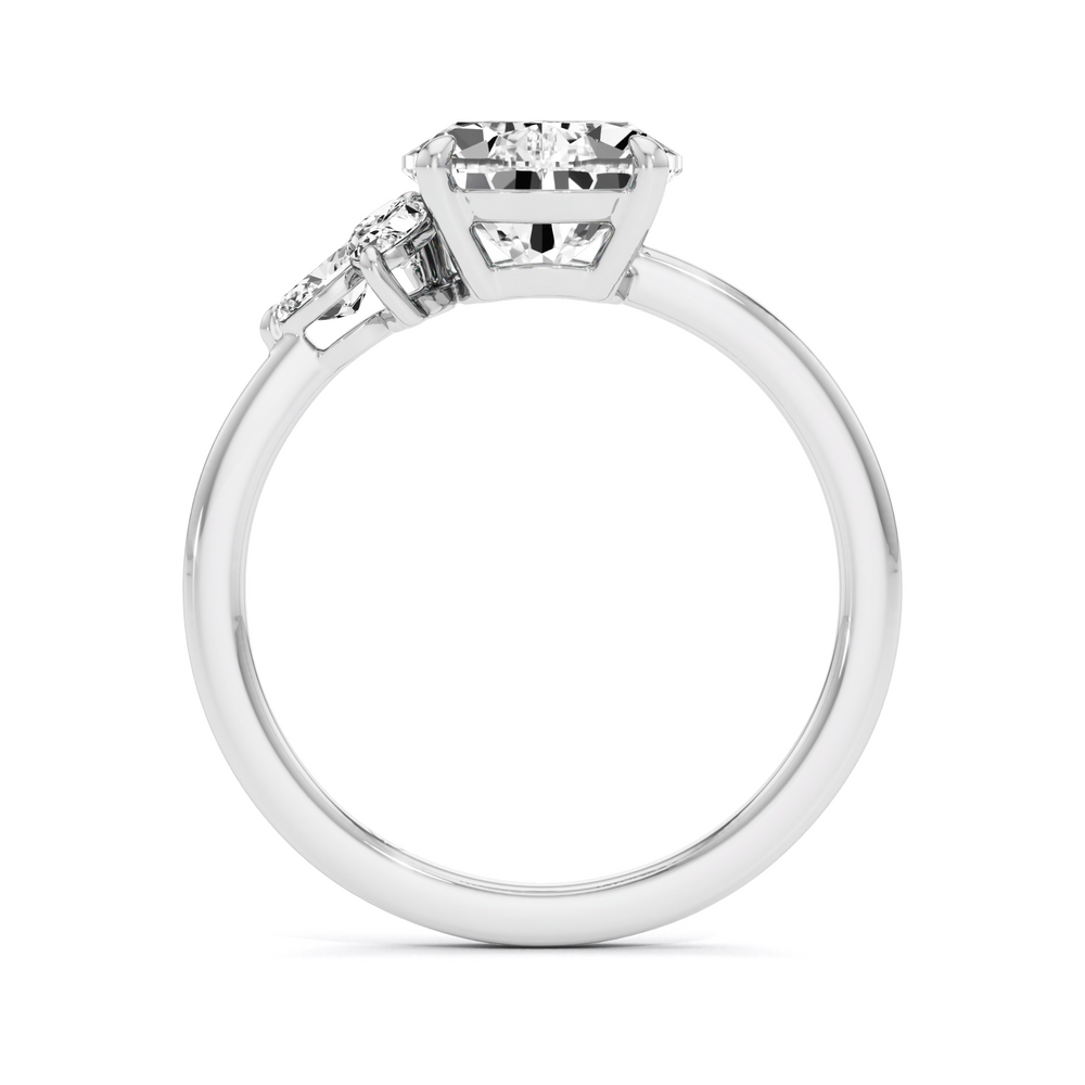 2.37 Carat Pear Lab Diamond Cluster Accent Ring in 925 Silver | GrownńDiva