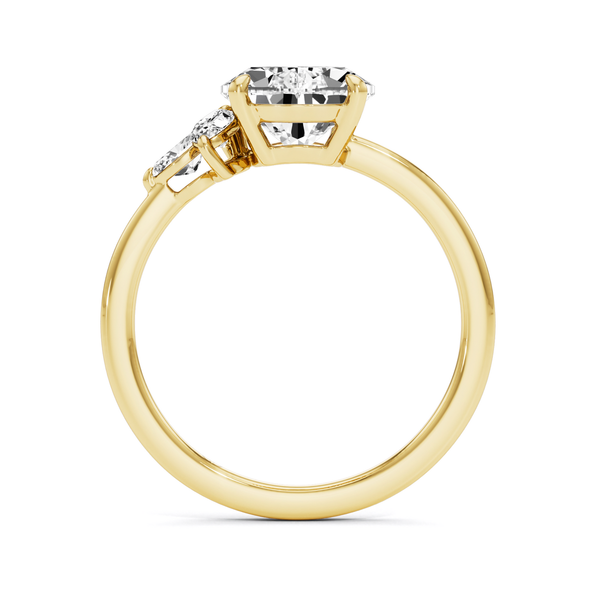 2.37 Carat Pear Lab Diamond Cluster Accent Ring in 925 Silver | GrownńDiva
