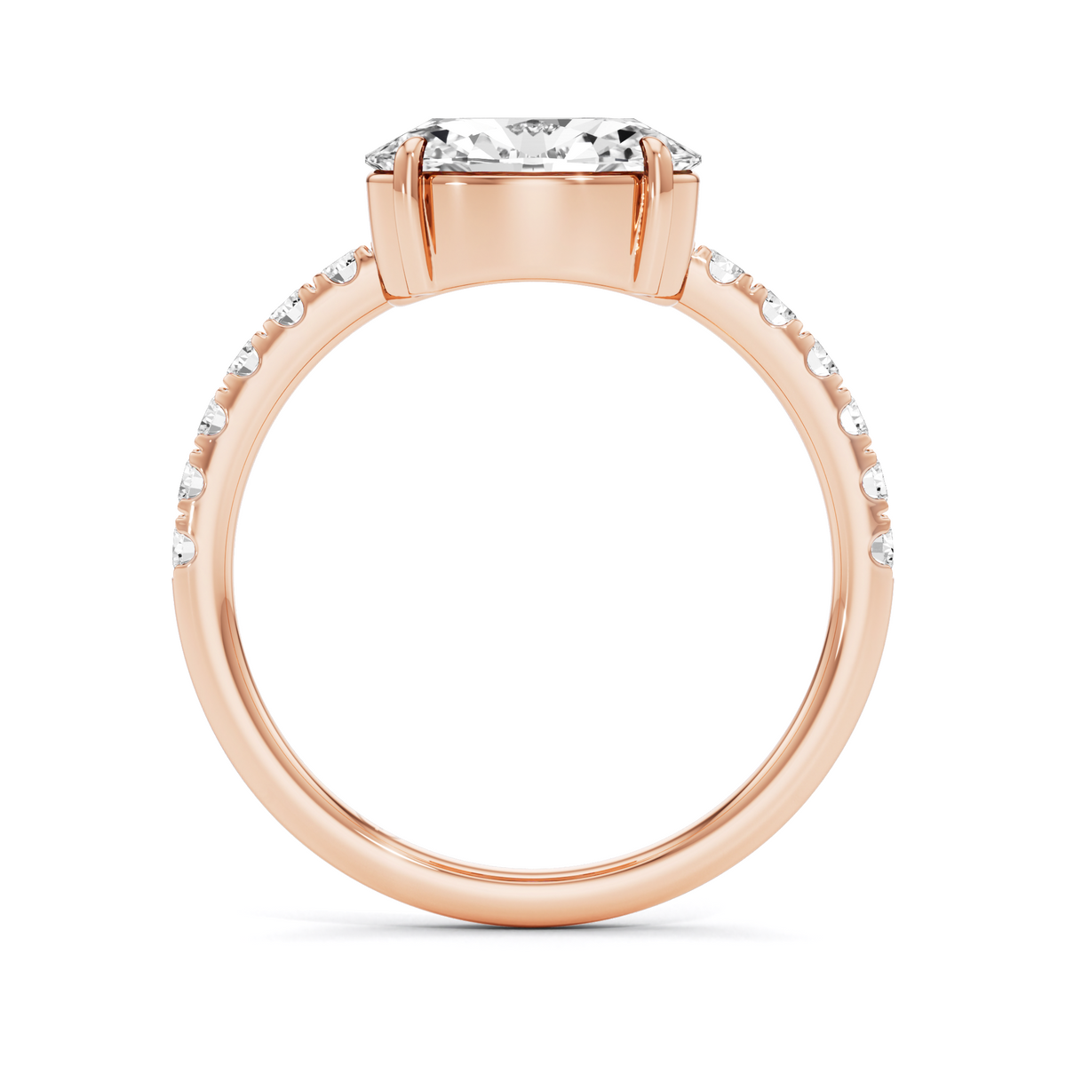 3.18 CTW Emerald & Oval Lab Diamond Solitaire Ring – 925 Silver & 18kt Gold Vermeil | GrownńDiva