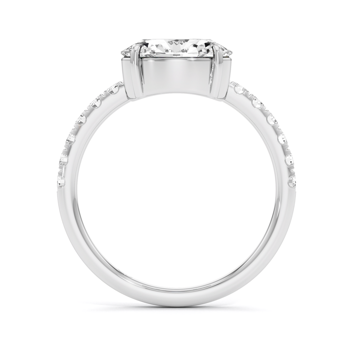3.18 CTW Emerald & Oval Lab Diamond Solitaire Ring – 925 Silver & 18kt Gold Vermeil | GrownńDiva