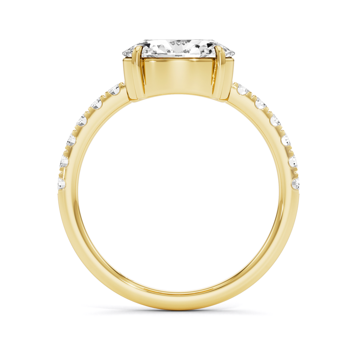 3.18 CTW Emerald & Oval Lab Diamond Solitaire Ring – 925 Silver & 18kt Gold Vermeil | GrownńDiva
