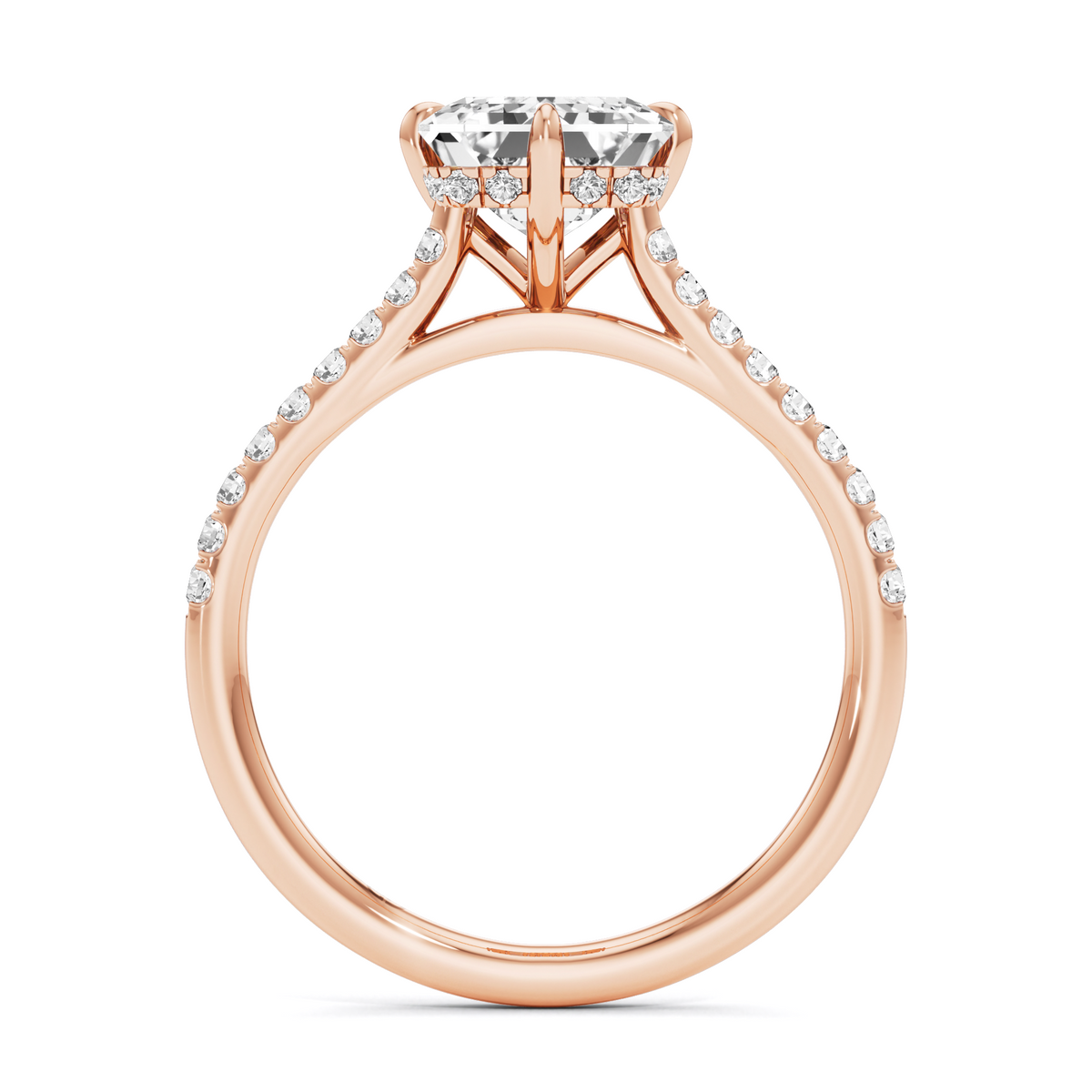 GrownńDiva 3.26 CTW Modified Emerald Cut Lab-Grown Diamond Solitaire Ring in 18kt Gold Vermeil