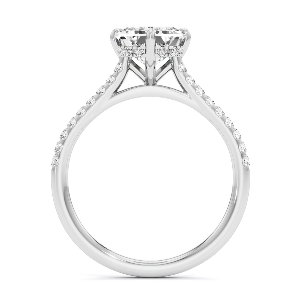 GrownńDiva 3.26 CTW Modified Emerald Cut Lab-Grown Diamond Solitaire Ring in 18kt Gold Vermeil