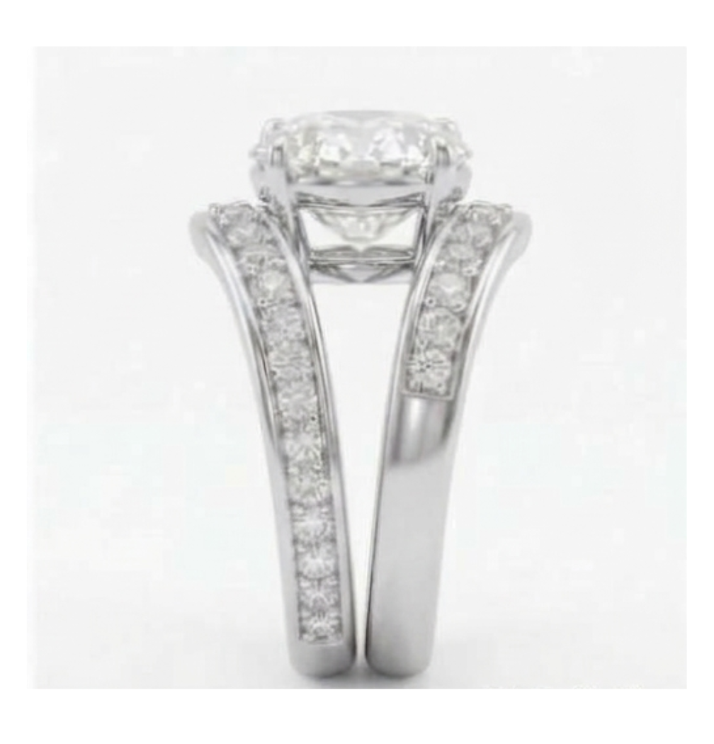 GrownńDiva 1.85 CT Oval Lab Diamond Bypass Solitaire Ring in 18K Gold Vermeil | 2.15 CTTW