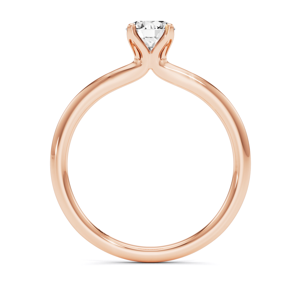 0.50 CT Round Cut Lab Diamond Solitaire Ring with a Lotus shape Basket – 925 Silver & 18kt Gold Vermeil | GrownńDiva