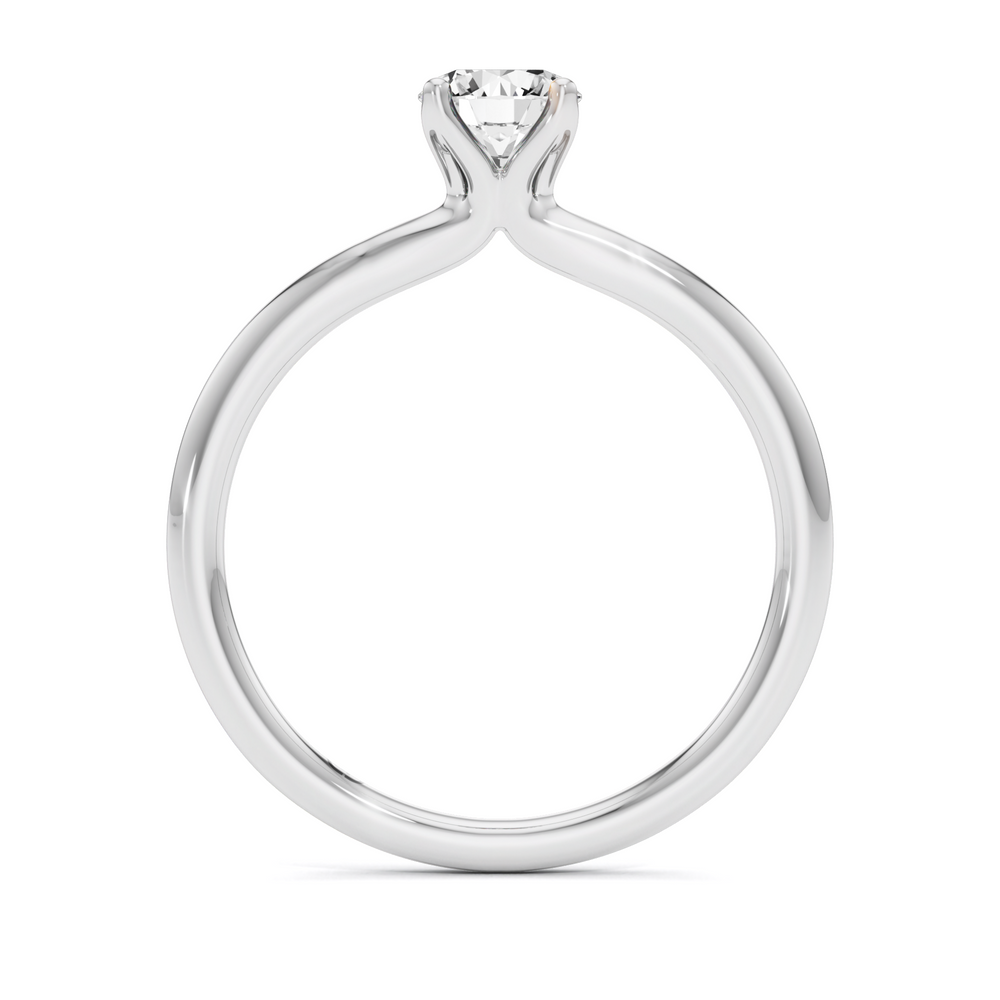 0.50 CT Round Cut Lab Diamond Solitaire Ring with a Lotus shape Basket – 925 Silver & 18kt Gold Vermeil | GrownńDiva
