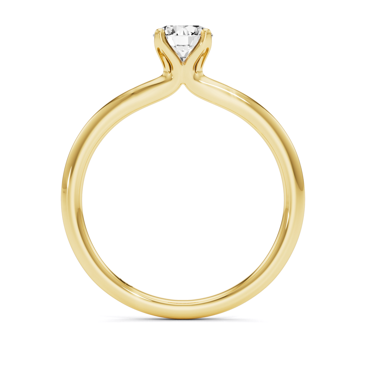 0.50 CT Round Cut Lab Diamond Solitaire Ring with a Lotus shape Basket – 925 Silver & 18kt Gold Vermeil | GrownńDiva