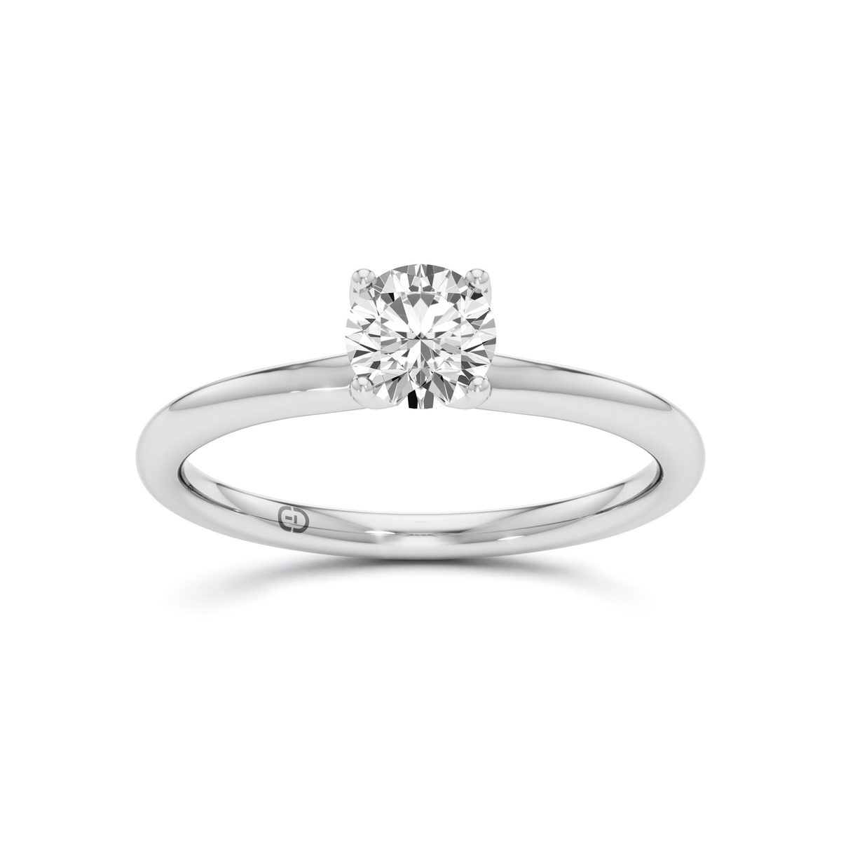 0.50 CT Round Cut Lab Diamond Solitaire Ring with a Lotus shape Basket – 925 Silver & 18kt Gold Vermeil | GrownńDiva