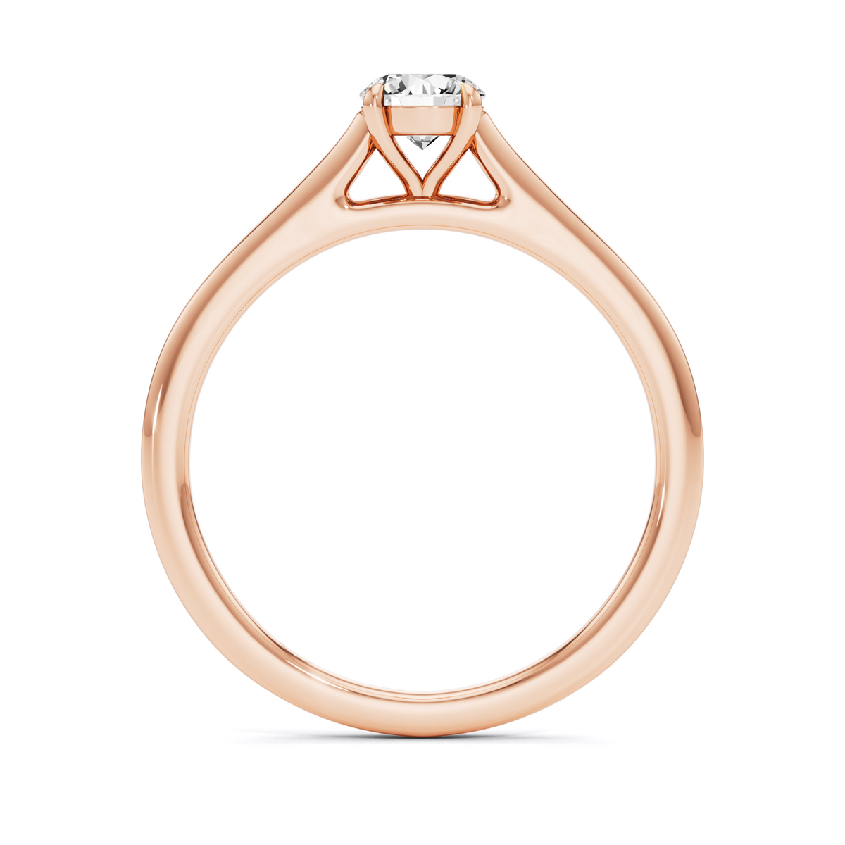 0.50 CT Round Cut Lab Diamond Solitaire Ring – 925 Silver & 18kt Gold Vermeil | GrownńDiva