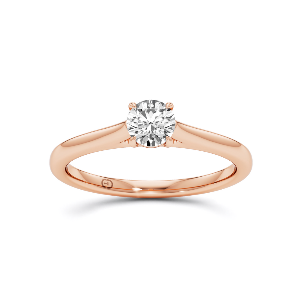 0.50 CT Round Cut Lab Diamond Solitaire Ring – 925 Silver & 18kt Gold Vermeil | GrownńDiva