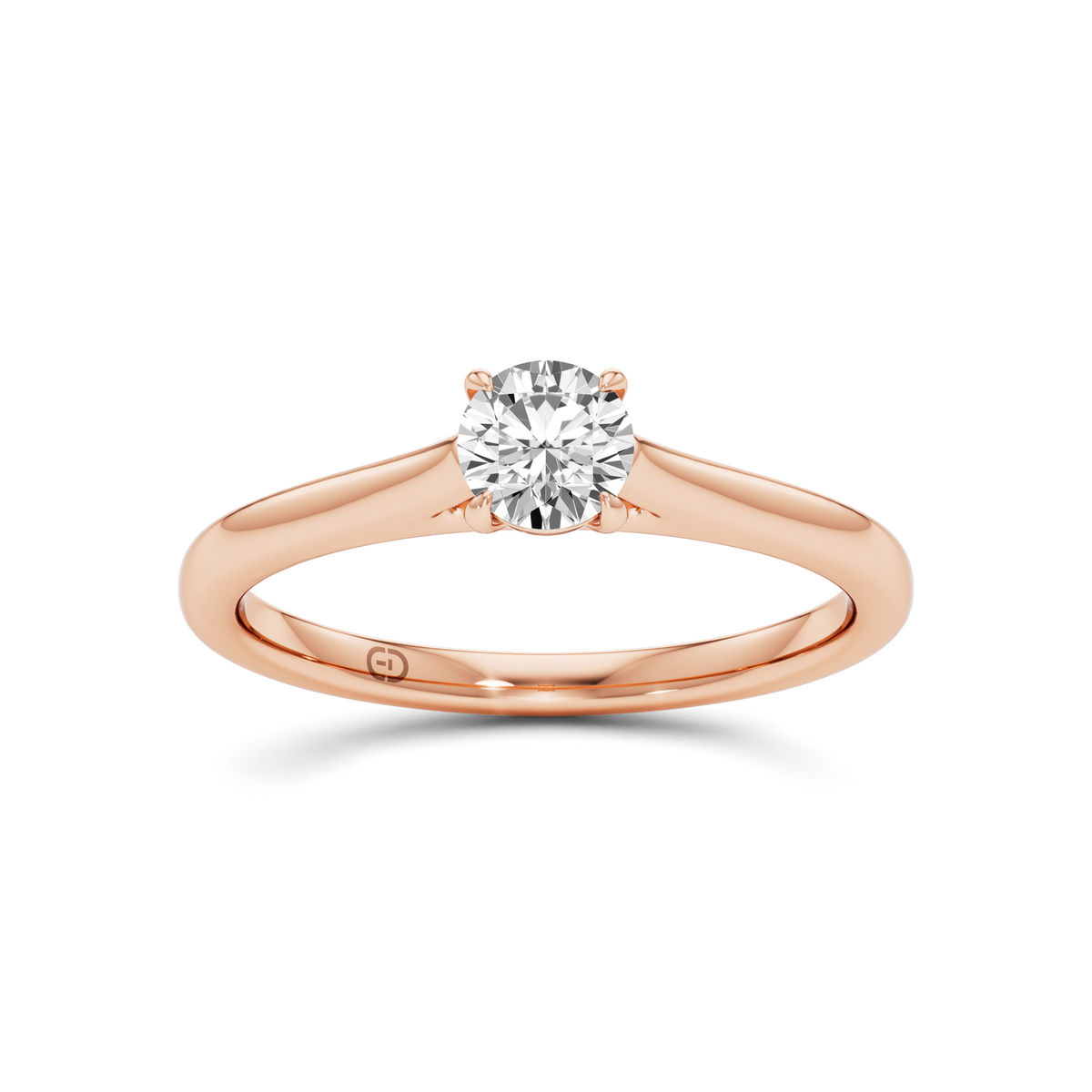 0.50 CT Round Cut Lab Diamond Solitaire Ring – 925 Silver & 18kt Gold Vermeil | GrownńDiva