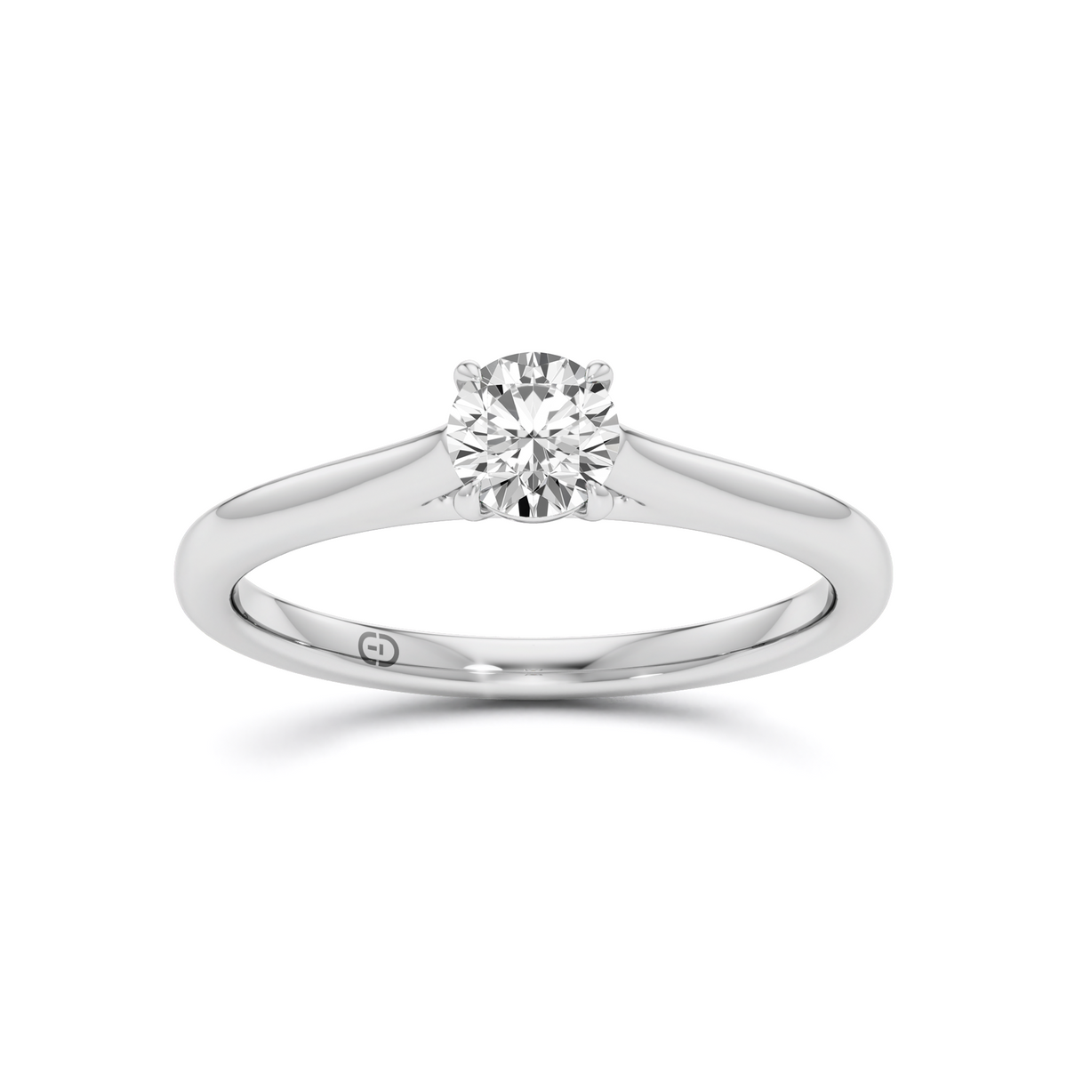 0.50 CT Round Cut Lab Diamond Solitaire Ring – 925 Silver & 18kt Gold Vermeil | GrownńDiva