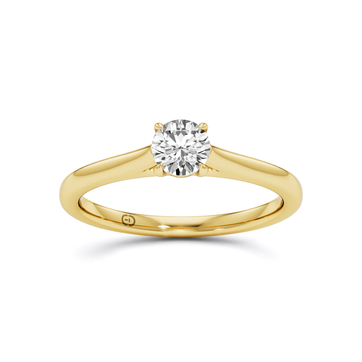 0.50 CT Round Cut Lab Diamond Solitaire Ring – 925 Silver & 18kt Gold Vermeil | GrownńDiva
