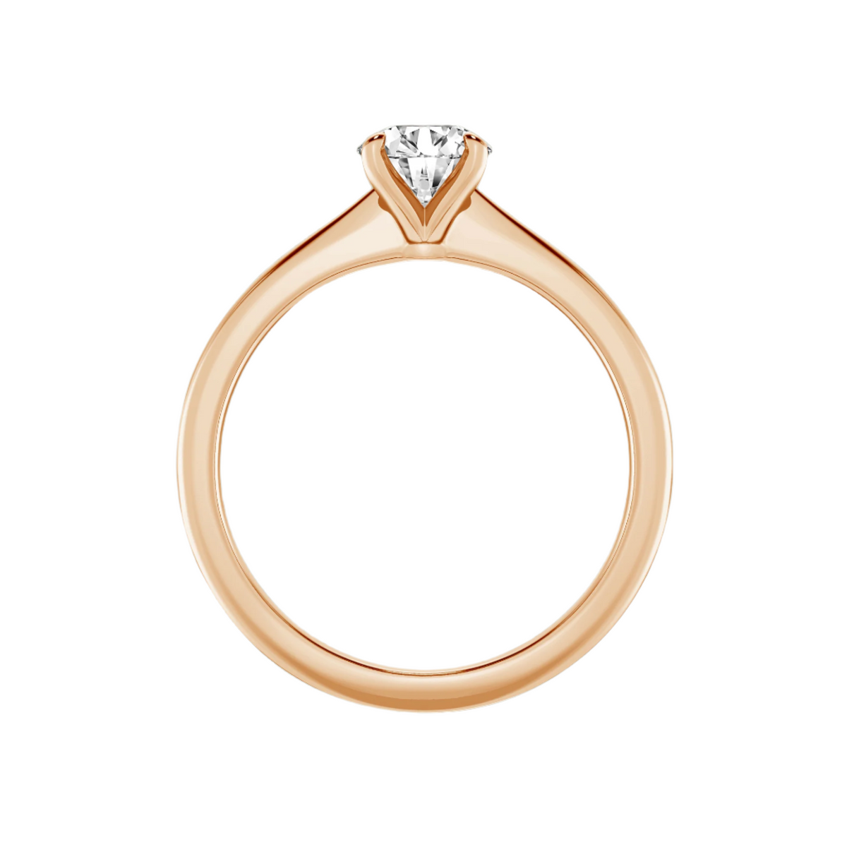Exquisite Round Center Lab-Grown Diamond Solitaire Ring