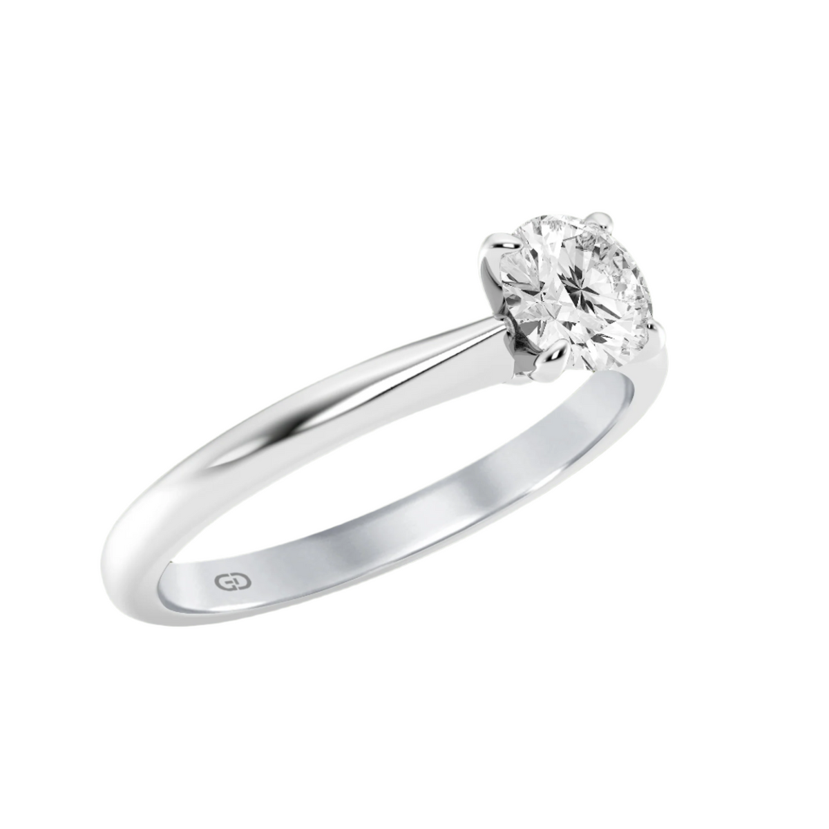 Exquisite Round Center Lab-Grown Diamond Solitaire Ring