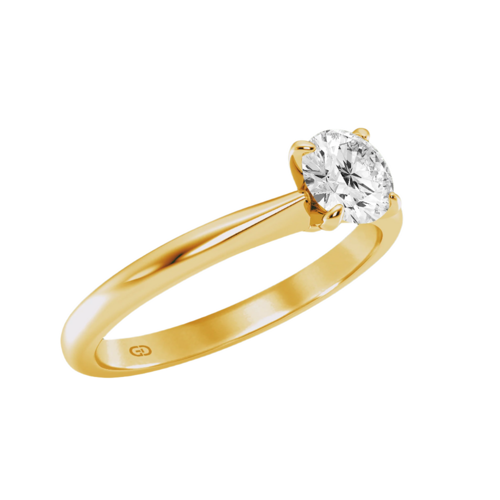 Gleaming Edge Solitaires Round Brilliant Cut - 2. 00 cts Ring in 10kt Gold