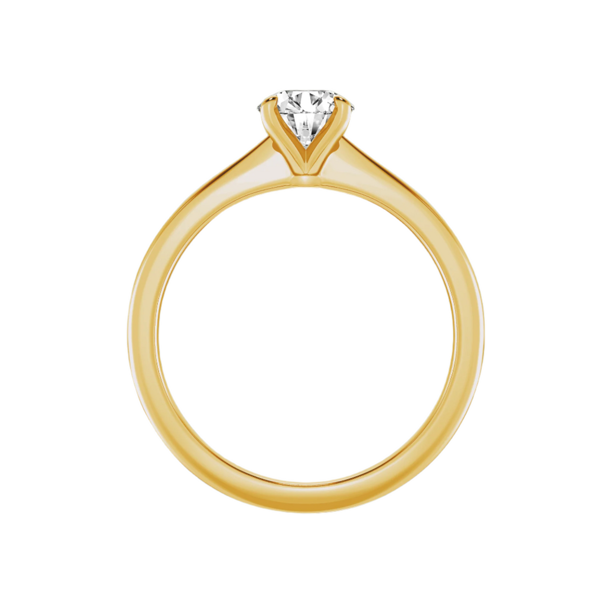 Exquisite Round Center Lab-Grown Diamond Solitaire Ring