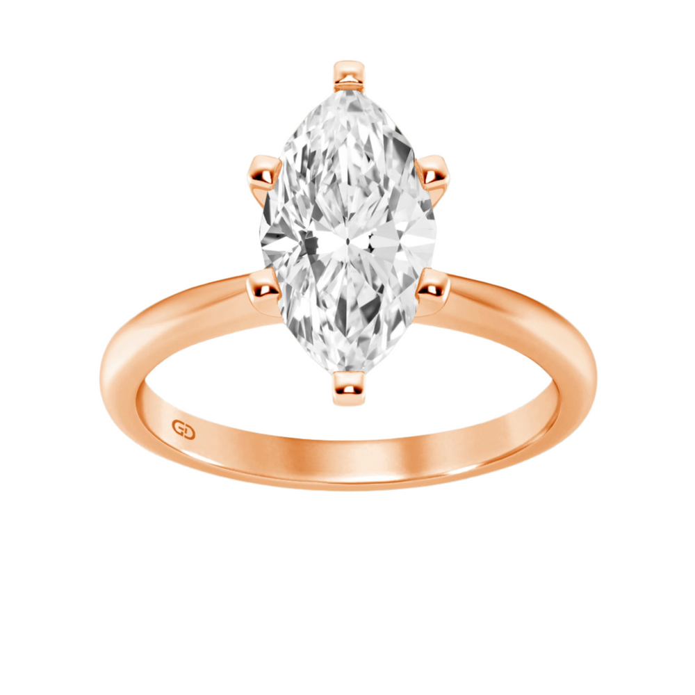 Classic Solitaires Ring - Marquise Shape in 10kt Gold - 2.00 cts