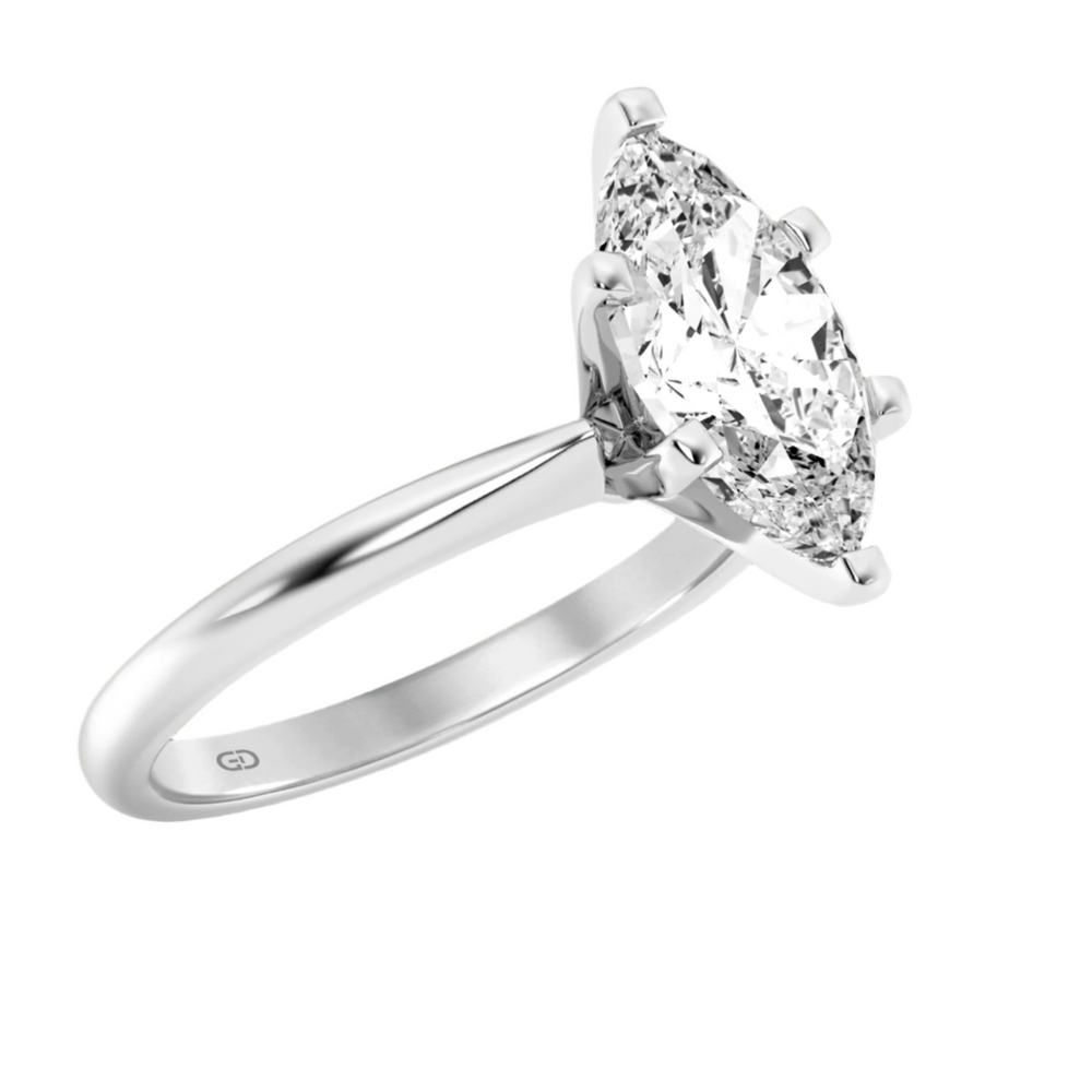 Gleaming Edge Solitaires Marquise Cut Diamond - Ring - 10KT Gold
