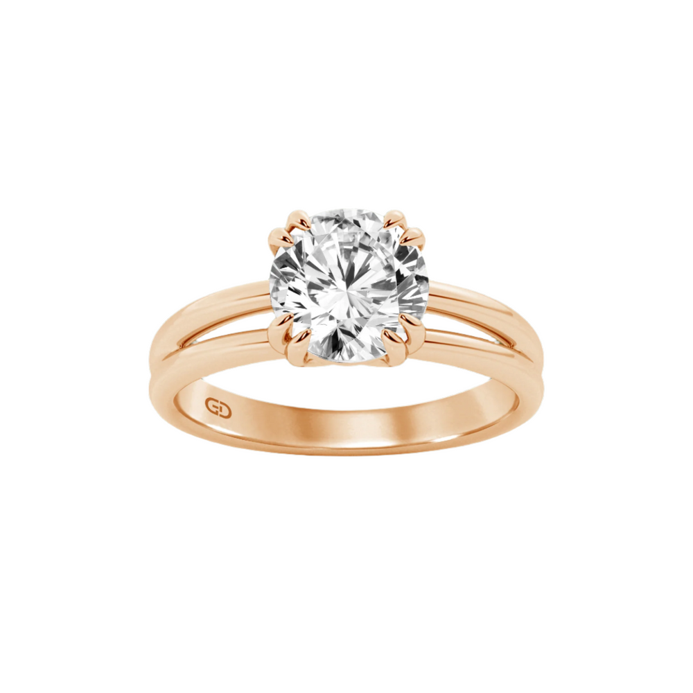Split Shank Ring with a Sparkling Round Lab-Grown Diamond Center