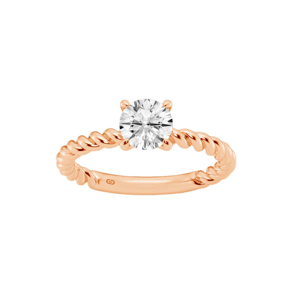 Eternal Twists Solitaire Ring in 10kt - Round Brilliant Cut
