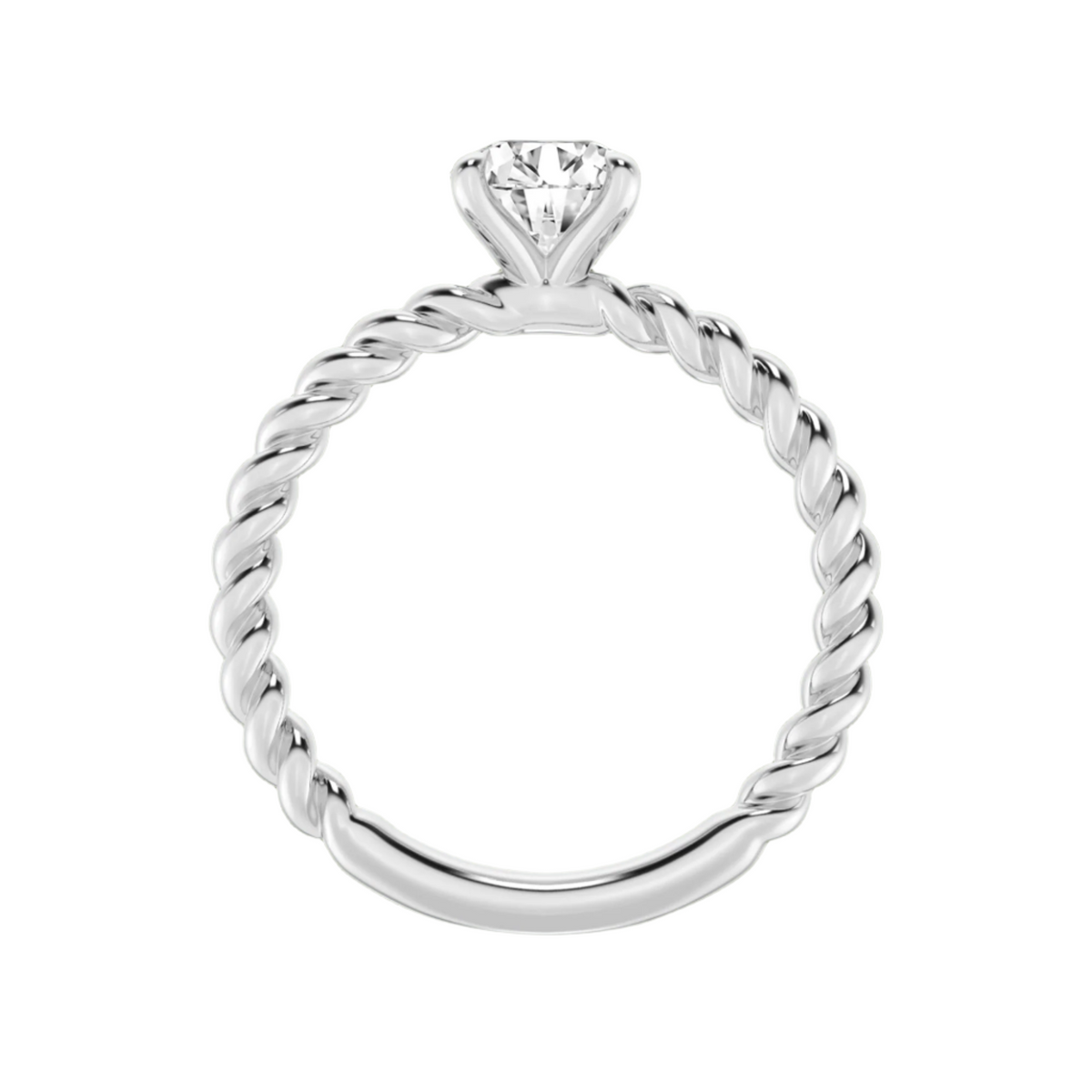 Eternal Twists Solitaire Ring in 10kt - Round Brilliant Cut - 2.00 cts