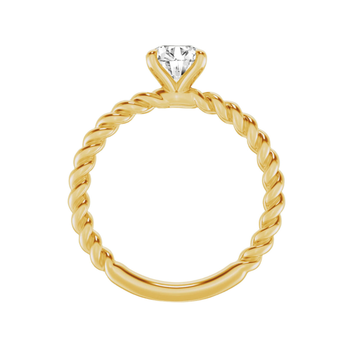 Eternal Twists Solitaire Ring in 10kt - Round Brilliant Cut - 2.00 cts