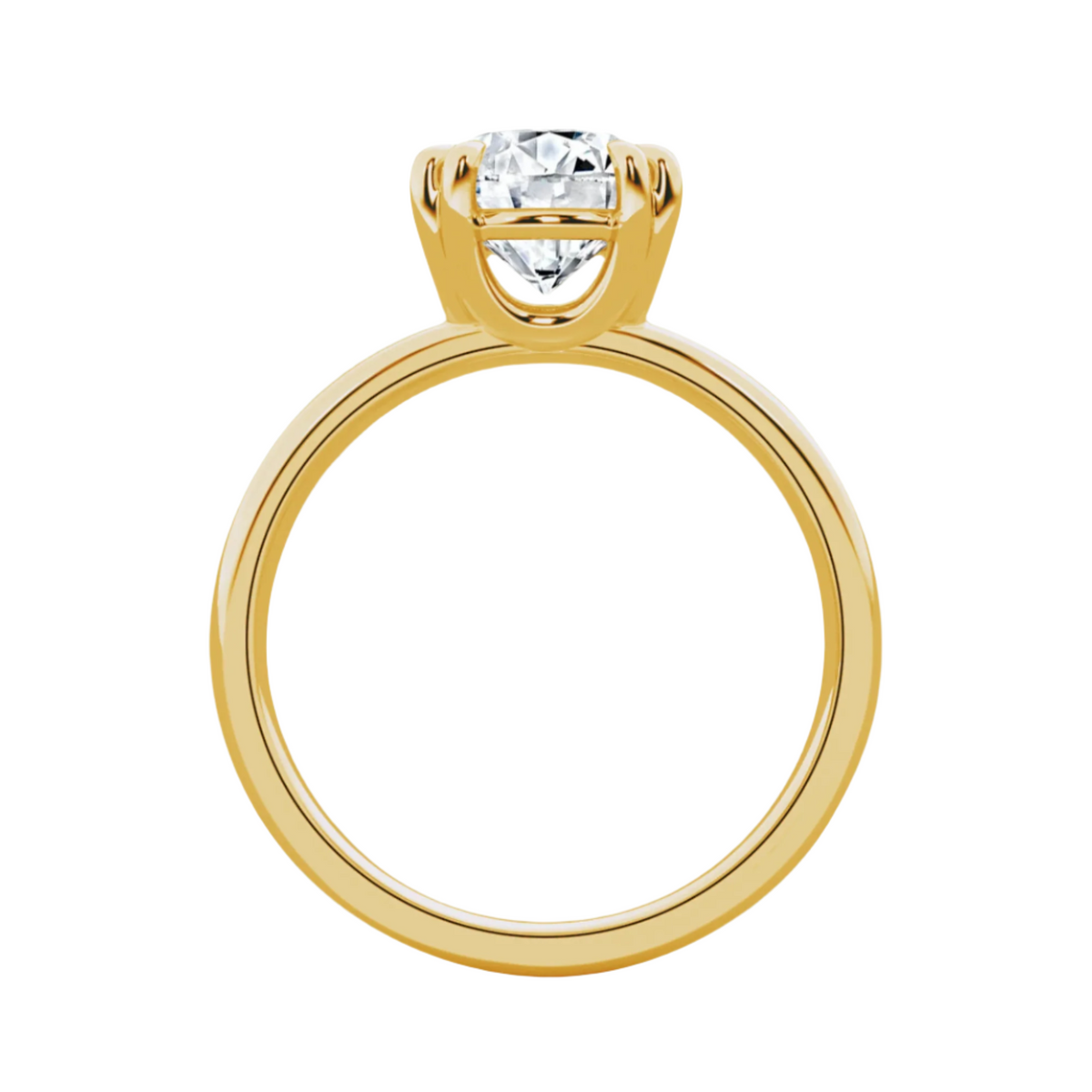 Serenity Round Brilliant Cut Solitaires in Silver 925 Ring with Gold Vermeil 2.00 ct