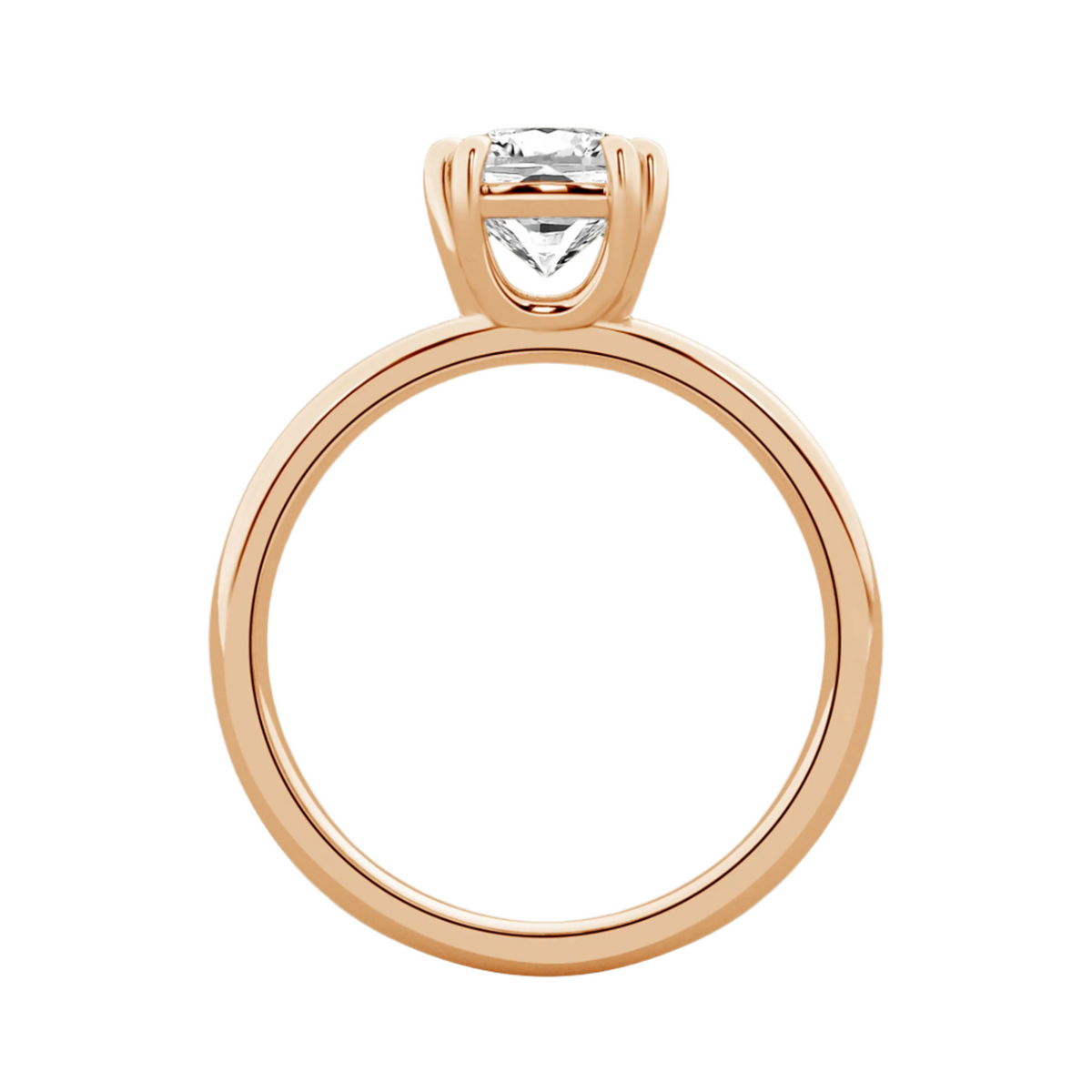 Serenity Solitaire Ring - Cushion Diamond in Silver 925 Ring with Gold Vermeil 2.00 cts
