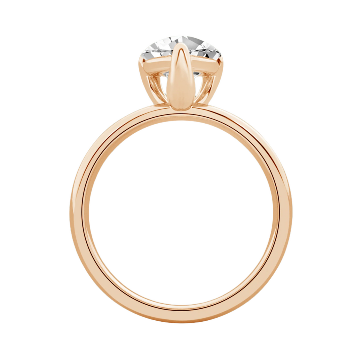 Serenity Pear Cut Diamond in Silver 925 Ring with Gold Vermeil 2.00 ct