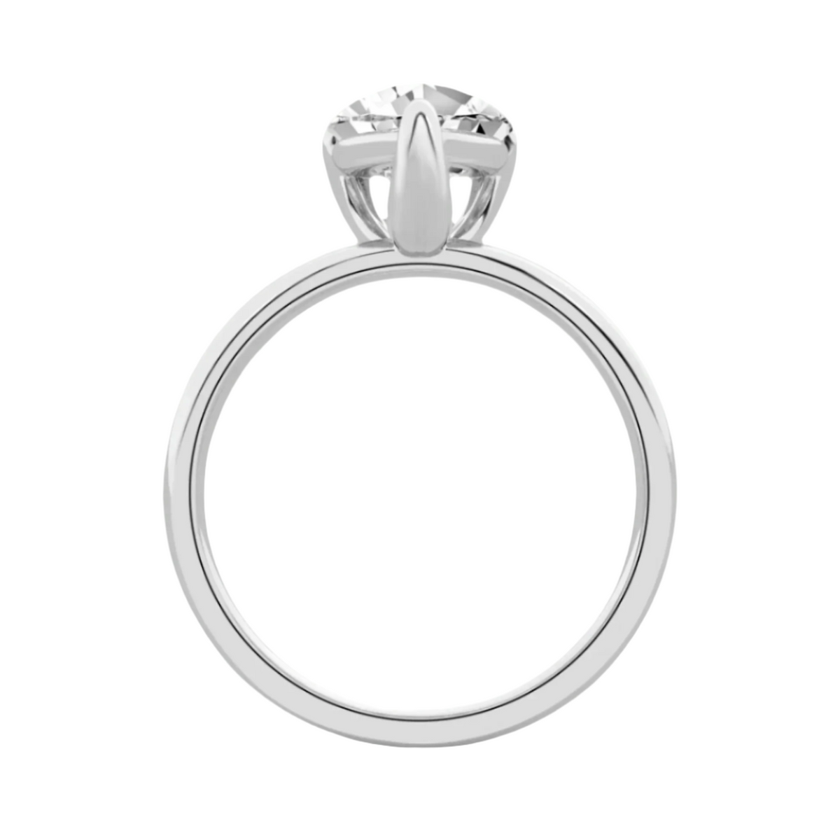 Serenity Pear Cut Diamond in Silver 925 Ring with Gold Vermeil 2.00 ct