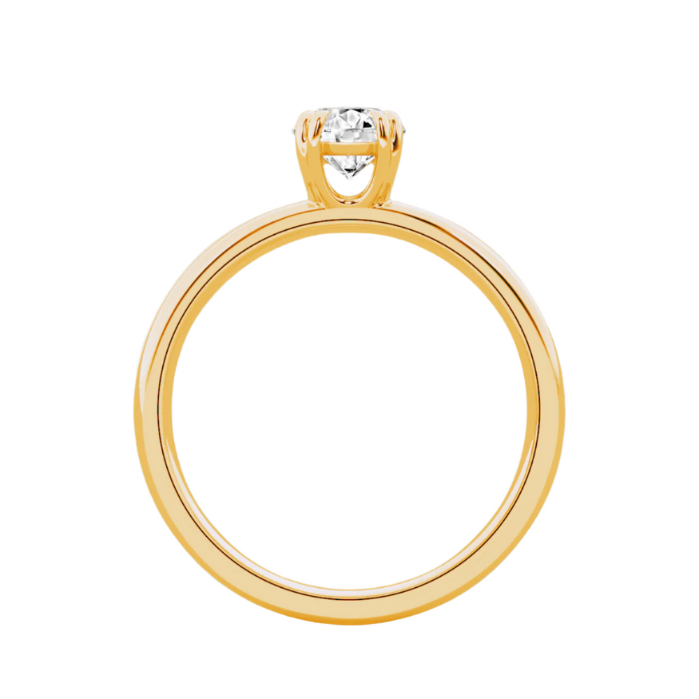 Serenity Ring Oval Cut Diamond in Silver 925 Ring with Gold Vermeil