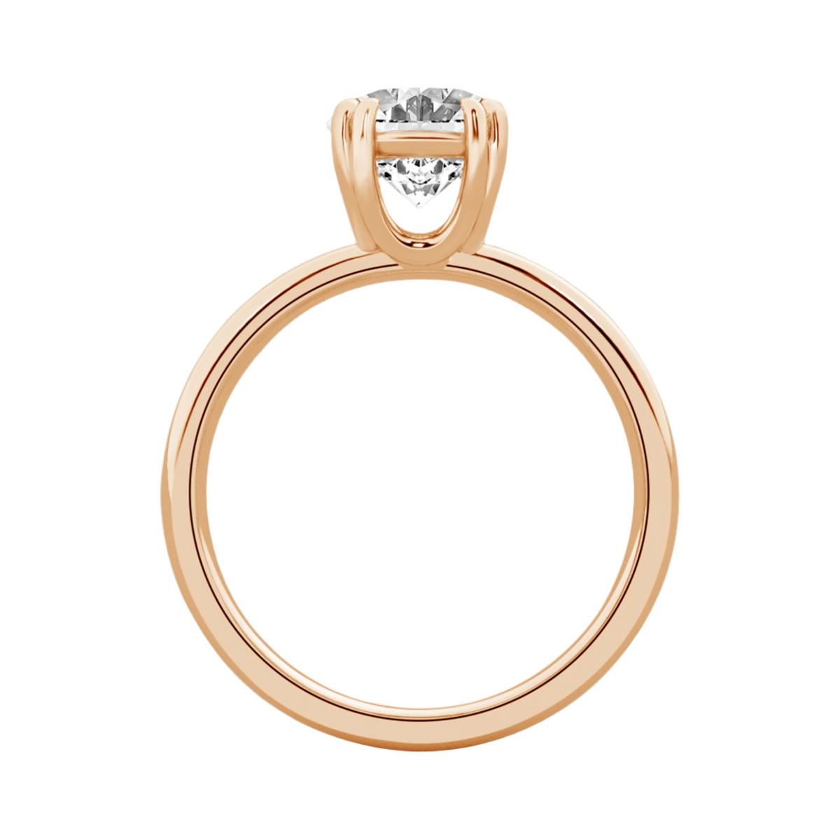 Serenity Ring Oval Diamond in Silver 925 Ring with Gold Vermeil 2.00 ct