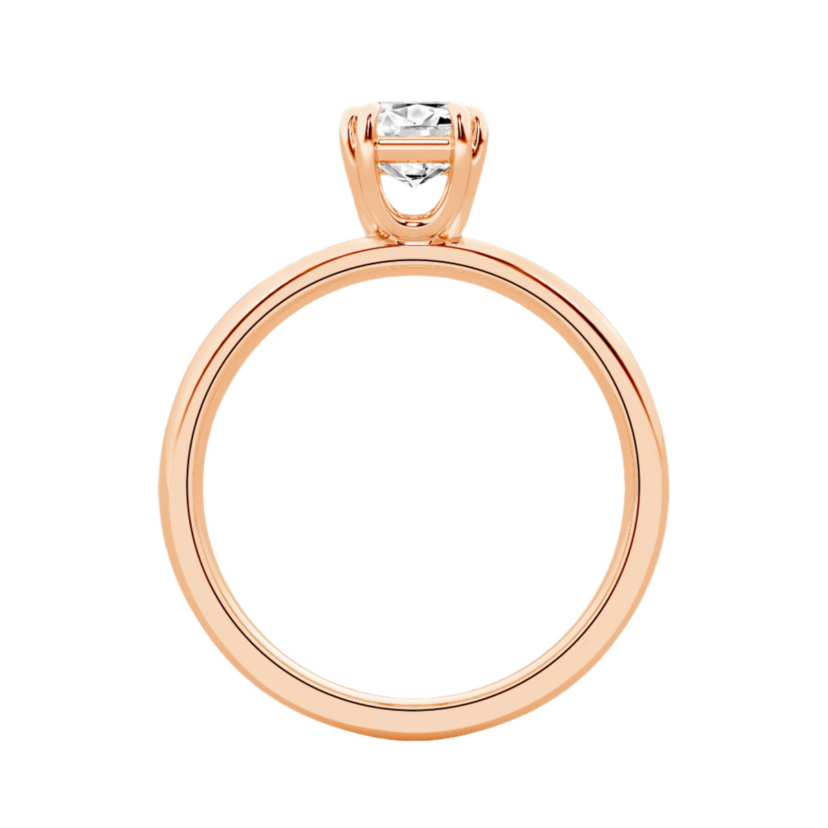 Serenity Split Shank Rings in 10kt Gold - Emerald Cut