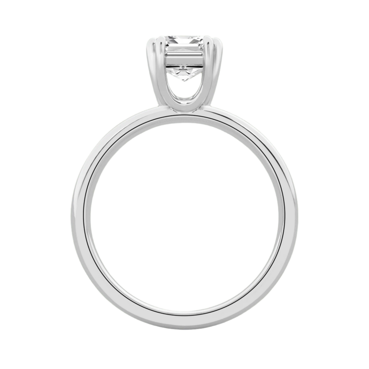Serenity Emerald Diamond in Silver 925 Ring with Gold Vermeil 2.00 ct