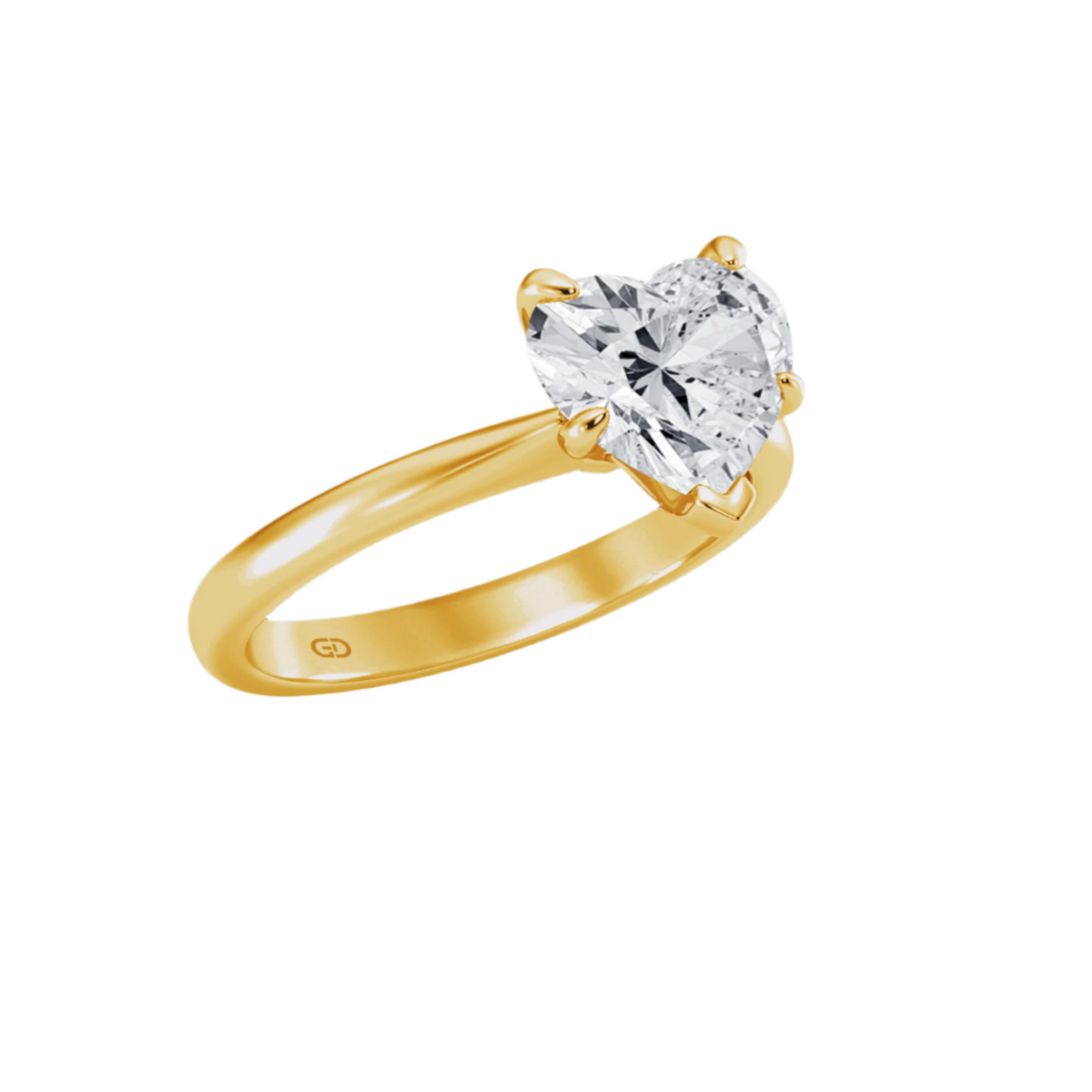 Classic Solitaires Ring - Heart Shape in 10kt Gold