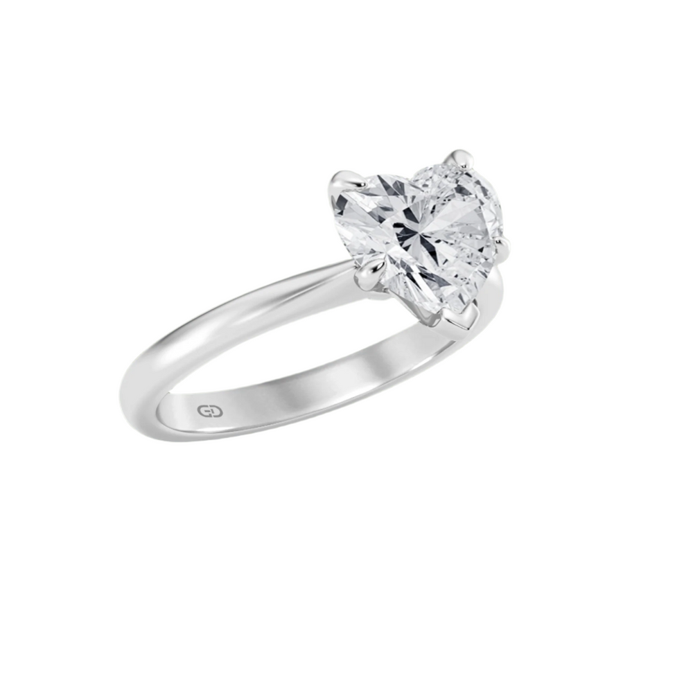 Gleaming Edge - HEARTS Diamond in Silver 925 Ring with Gold Vermeil 2.00 ct