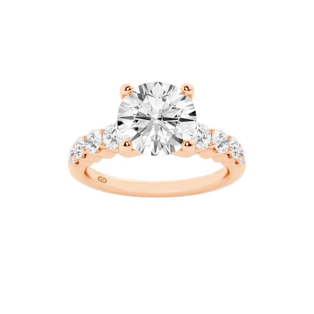 Solitaire Lab Grown Diamond Engagement Ring with Side Accents