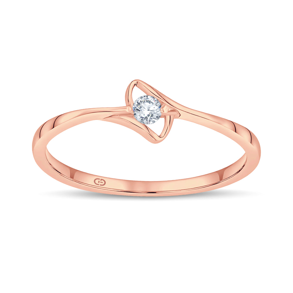 Minimalist Lab Grown Diamond Ring | 0.05 Cts | 18KT Vermeil on 925 Silver