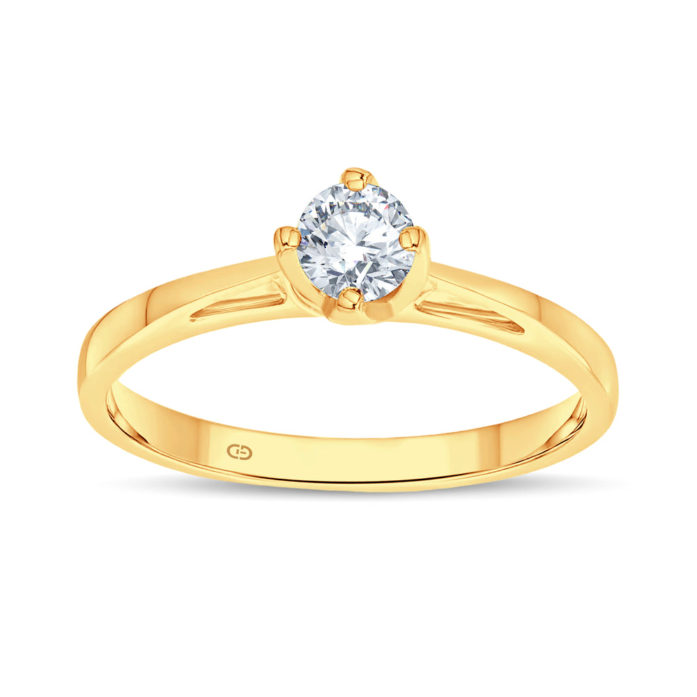 Timeless Solitaire Lab Diamond Ring | 0.25 Cts | 18KT Vermeil on 925 Silver.Grown Diva